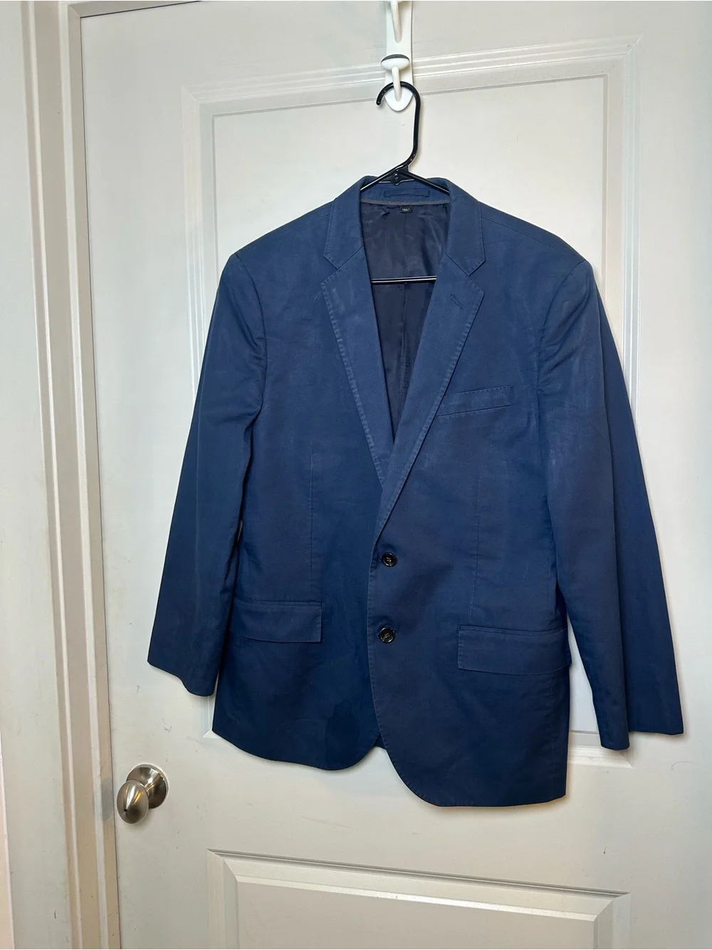 J Crew Ludlow Cotton Blue Mens 2 Button Blazer Sport Coat Jacket 40 S